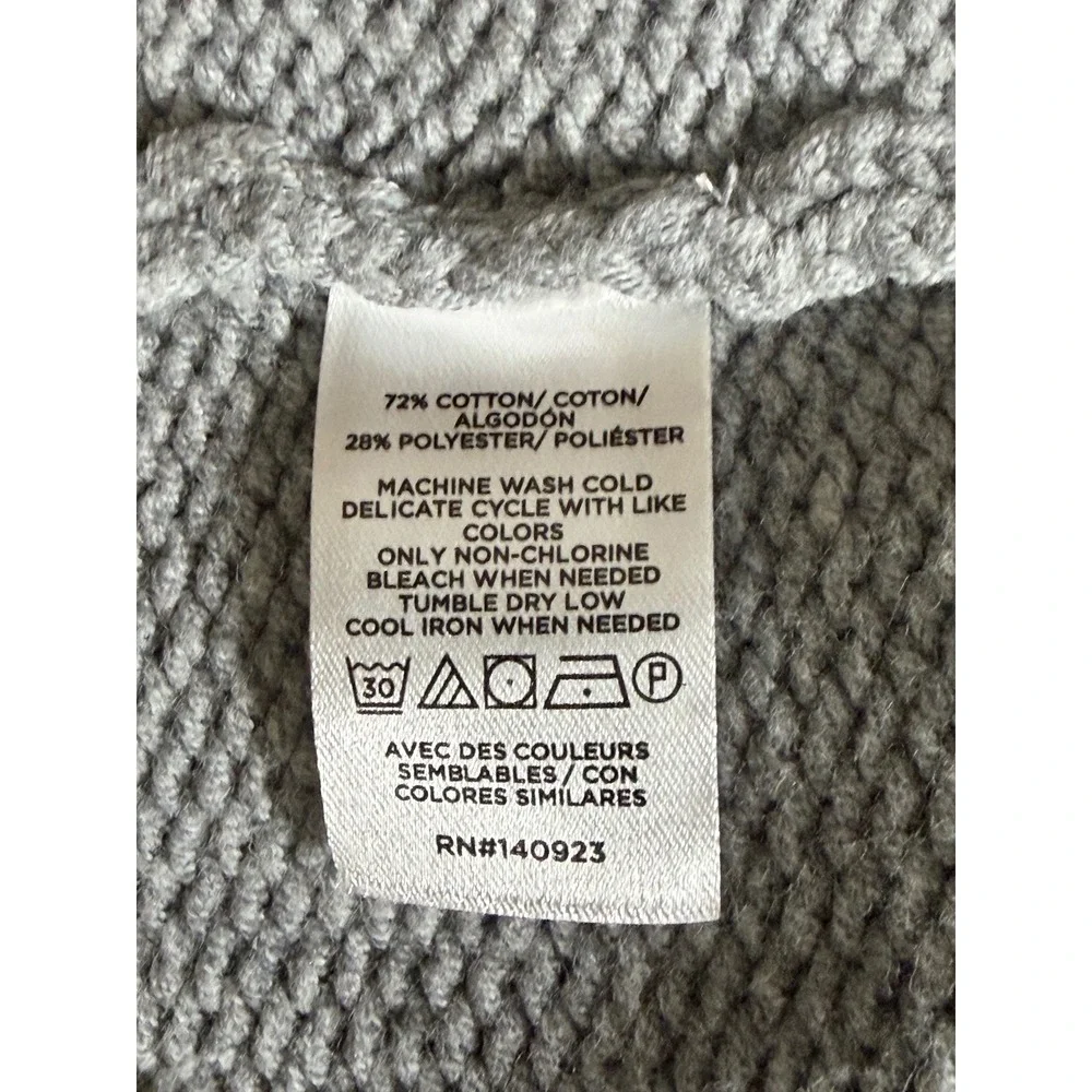LOFT Gray Button Front Cardigan XL NWT Scalloped Trim Pockets Sweater
